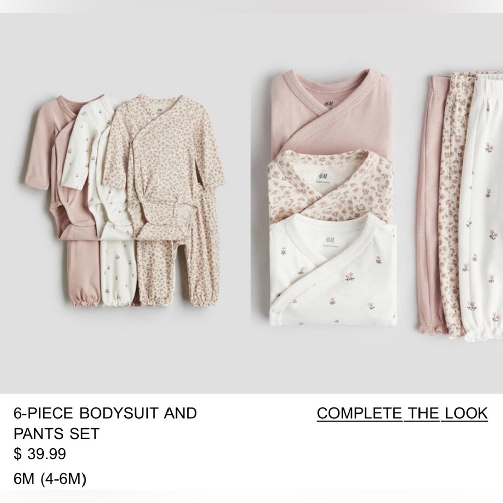 H&M Baby Kimono Style Onesie Sets - Size 4-6M